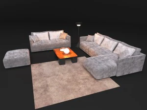sofa natuzzi long beach 2911 3D Model