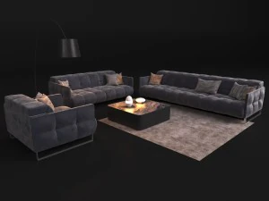 sofa in modern style natuzzi philo 2957 3D Model