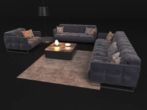 sofa in modern style natuzzi philo 2957 3D Model