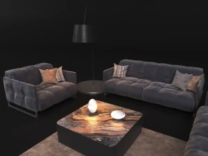 sofa in modern style natuzzi philo 2957 3D Model