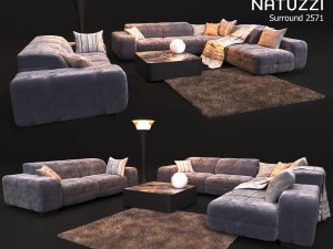 sofa natuzzi surround 2571 3D Модель