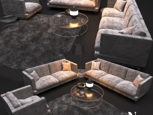 sofa natuzzi jeremy 2987 3D Model