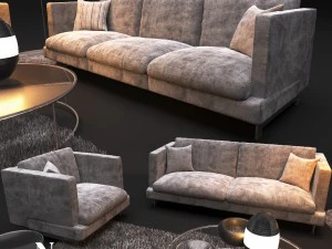sof&aacute; natuzzi jeremy 2987 Modelo 3D