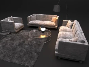 sof&aacute; natuzzi jeremy 2987 Modelo 3D