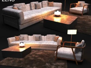 canap&eacute; &eacute;l&eacute;gant de style moderne zeno Modèle 3D