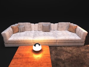 elegant sofa in modern style zeno Model 3D