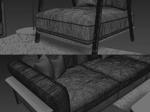 elegant sofa in modern style zeno 3D Model