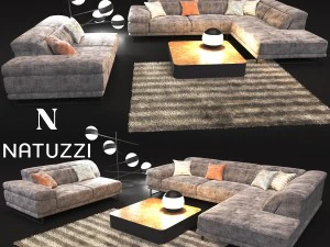 sofa w nowoczesnym stylu natuzzi preludio 2782 Model 3D
