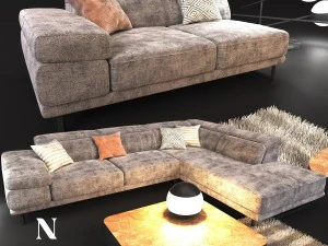 sof&aacute; em estilo moderno natuzzi preludio 2782 Modelo 3D