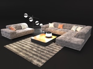 sofa in modern style natuzzi preludio 2782 3D 模型