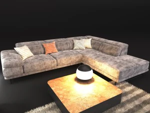 sof&aacute; em estilo moderno natuzzi preludio 2782 Modelo 3D