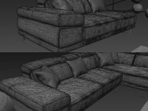 sof&aacute; em estilo moderno natuzzi preludio 2782 Modelo 3D