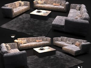 divano in stile moderno natuzzi armonia 2788 Modello 3D