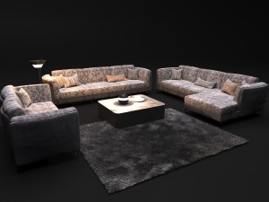 sofa in modern style natuzzi armonia 2788 3D Model