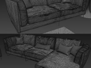 sofa in modern style natuzzi armonia 2788 3D Model