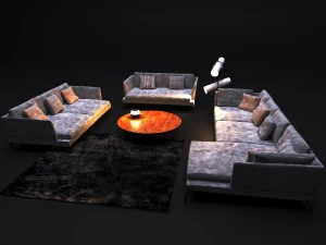 sofa flexform dobrze się czuje, duża, dobrze się czuje dziesięć dużych Model 3D