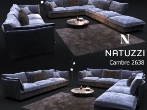 sofa w nowoczesnym stylu natuzzi cambre 2638 Model 3D