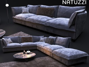 sofa in modern style natuzzi cambre 2638 Model 3D