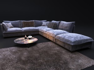 sofa in modern style natuzzi cambre 2638 Model 3D