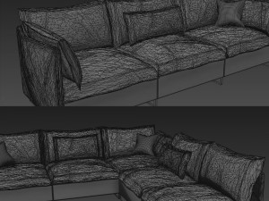 sofa in modern style natuzzi cambre 2638 Model 3D