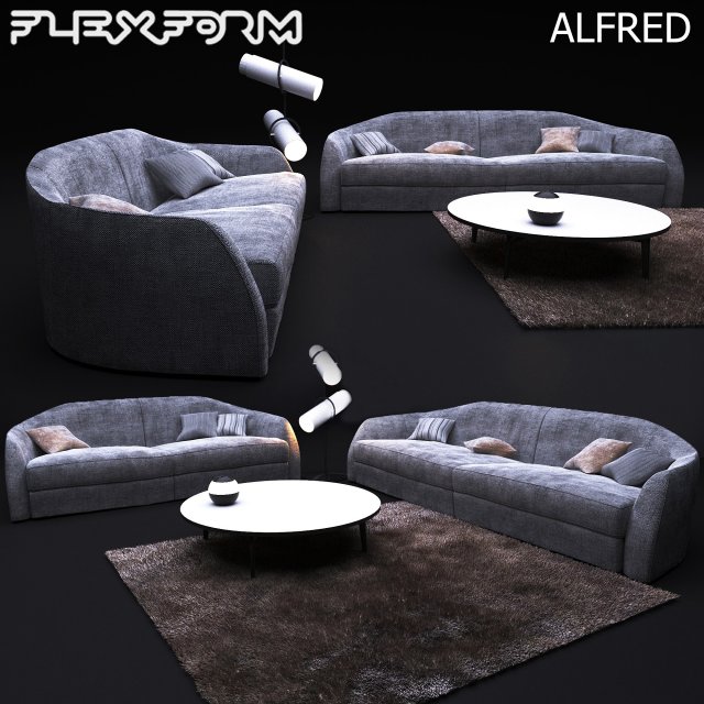 sofa in modern style alfred Modelo 3D .c4d .max .obj .3ds .fbx .stl .blend 