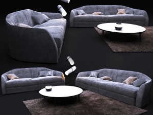 sofa in modern style alfred 3D Модель
