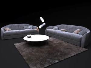 sofa in modern style alfred 3D Model