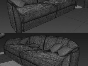 sofa in modern style alfred 3D Model