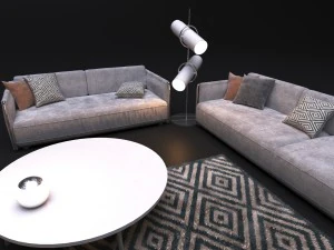 sof&aacute; flexform edmond Modelo 3D