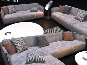 sof&aacute; flexform edmond Modelo 3D