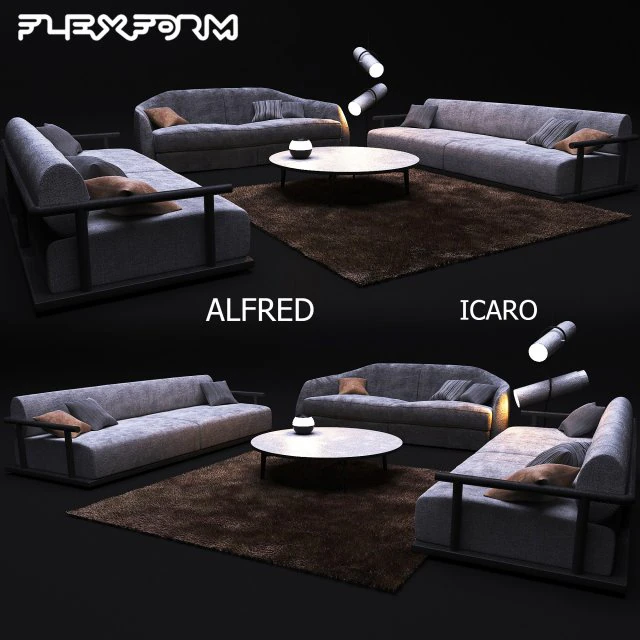 sofa alfred and sofa icaro 3D Model .c4d .max .obj .3ds .fbx .stl .blend 