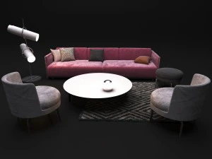 sits sofa contemporary realistic niels gammelgaard modular sofa opera armchair divano angol 3D Model