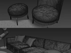 sits sofa contemporary realistic niels gammelgaard modular sofa opera armchair divano angol 3D Model