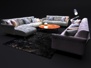 sofa in modern style natuzzi tenore 2787 Model 3D