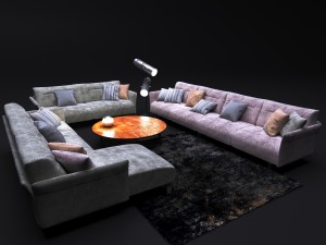 sofa in modern style natuzzi tenore 2787 Model 3D