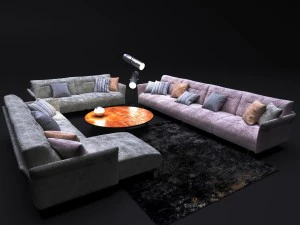 sofa in modern style natuzzi tenore 2787 3D Model