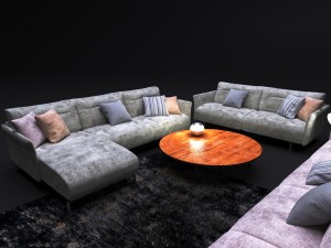 sofa in modern style natuzzi tenore 2787 Model 3D
