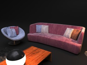 sofa in modern style flexform francis Model 3D