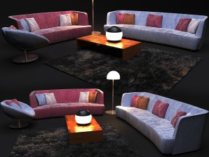 sofa in modern style flexform francis Model 3D