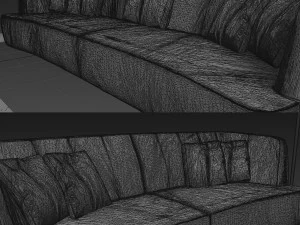 sofa in modern style flexform francis 3D Model