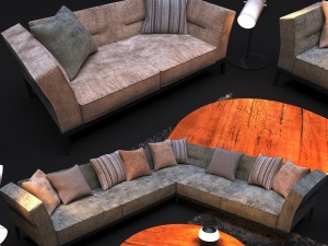 sofa in modern style flexform adda 3D Модель