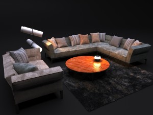 sofa in modern style flexform adda 3D Модель