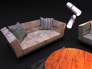 sofa in modern style flexform adda 3D Модель