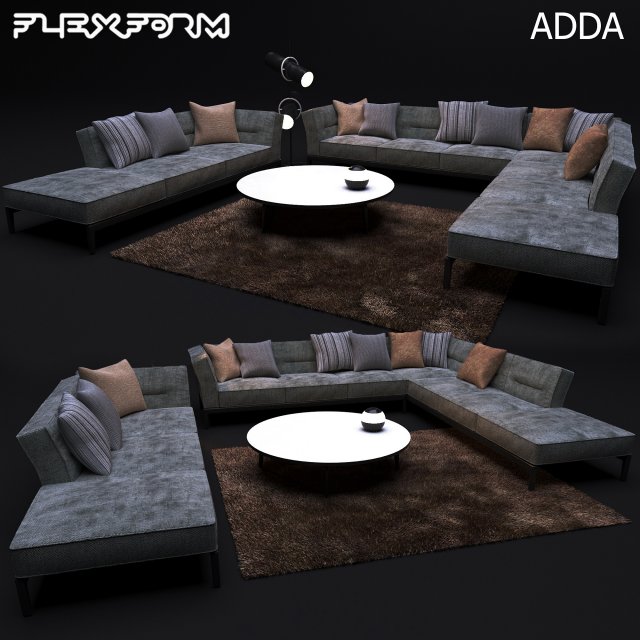 sofa flexform adda 3D-Modell .c4d .max .obj .3ds .fbx .stl .blend 
