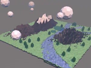多角形の風景 3Dモデル