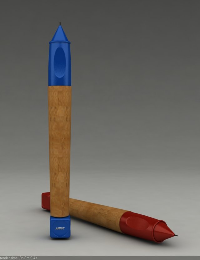 lamy abc blue red 3D 模型 .c4d .max .obj .3ds .fbx .stl .blend