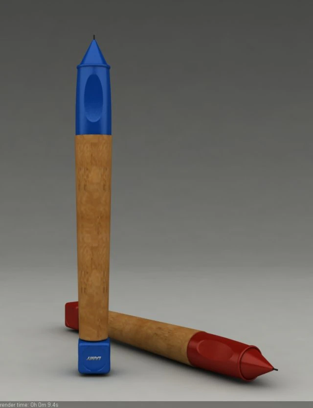 lamy abc blue red 3D Model .c4d .max .obj .3ds .fbx .stl .blend