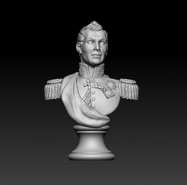 russian officer bust 3D 打印模型 .c4d .max .obj .3ds .fbx .stl .blend 