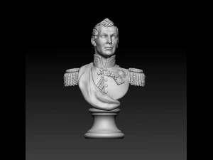 俄罗斯军官半身像 3D 打印模型