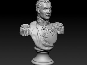 russian officer bust 3D 打印模型